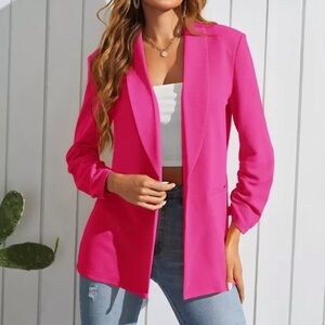 Never worn SHEIN Vibrant Hot Pink Open Blazer - EVERYTHING MUST GO